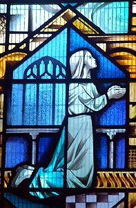 Worshipping girl on the north aisle window July 2012